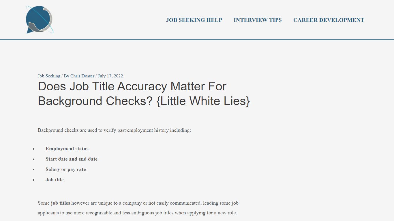 Does Job Title Accuracy Matter For Background Checks? {Little White Lies}