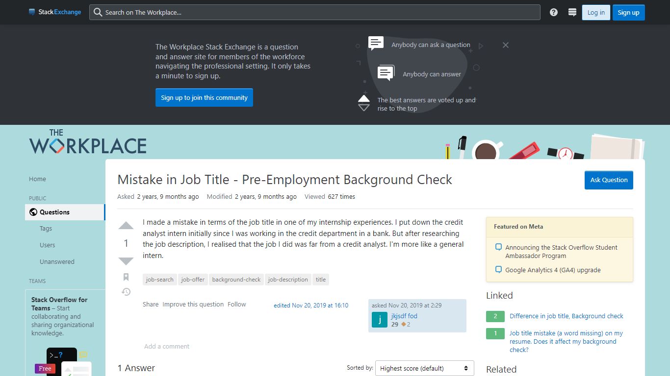 Mistake in Job Title - Pre-Employment Background Check